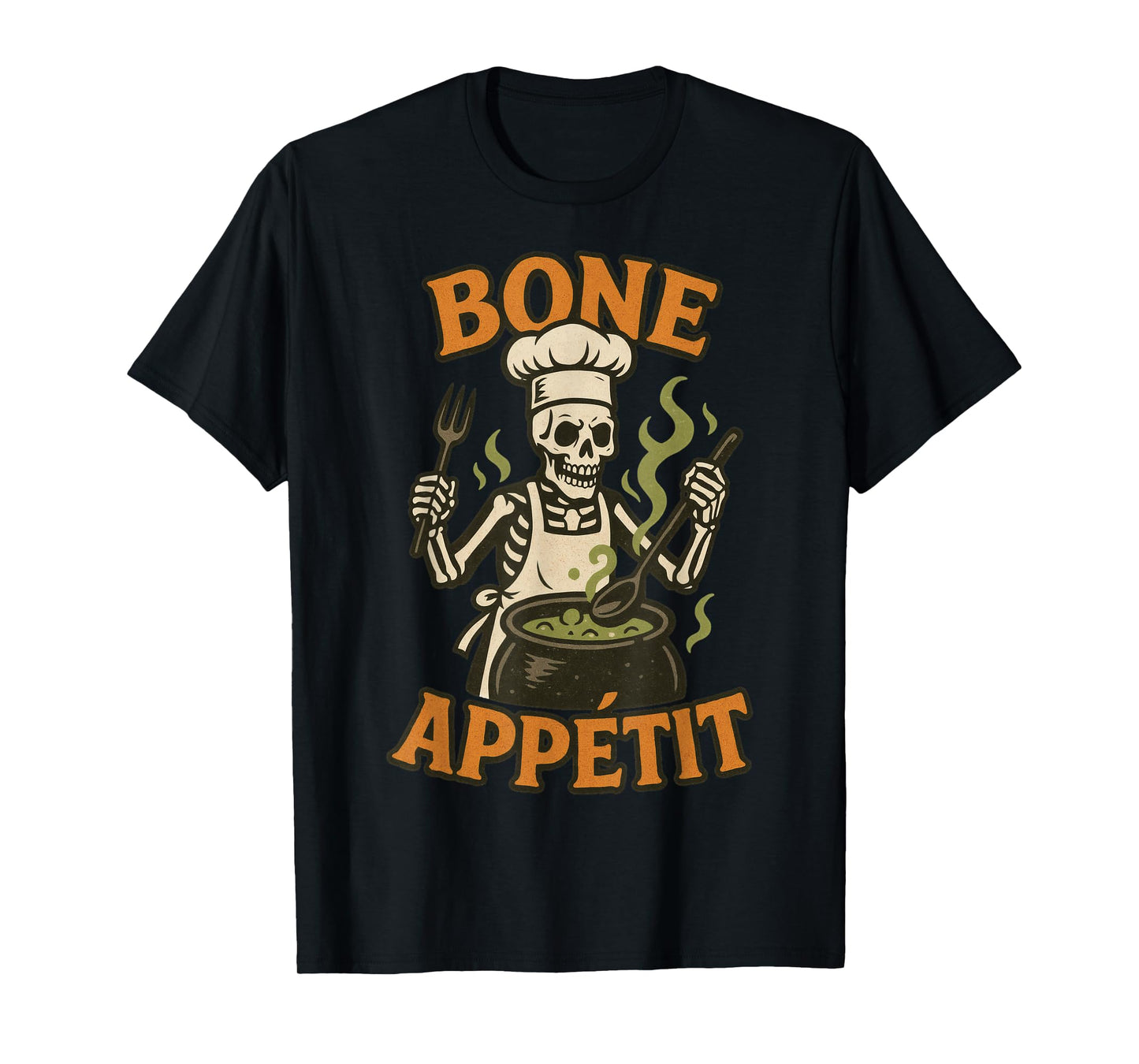 Bone Appetit Skeleton Chef Halloween Catering Staff Cooking T-Shirt