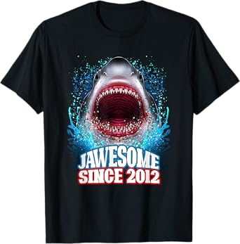 13th Birthday Jawesome Since 2012 Shark 13 Years Old T-Shirt