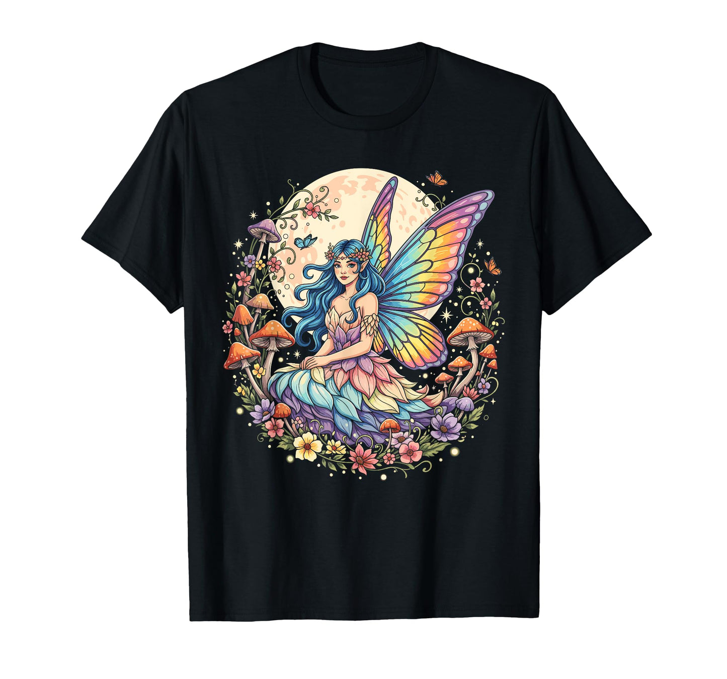 Enchanted Forest Fairy Fantasy Mystical Butterfly & Floral T-Shirt