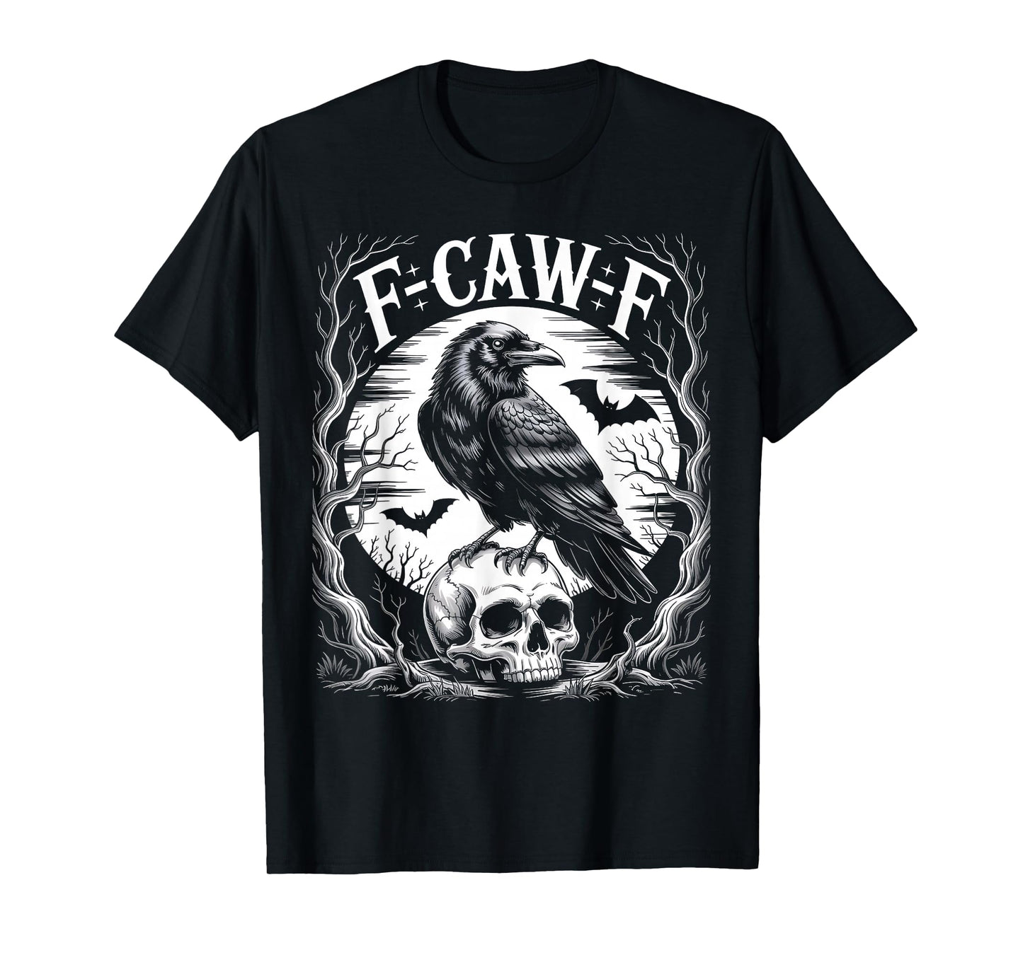 F-Caw-F Black Crow Pun Funny Bird Cawing Grunge T-Shirt