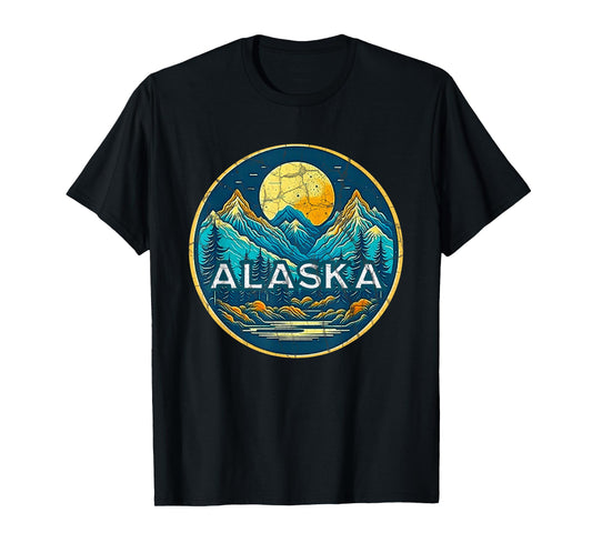 Alaska USA Outdoor Vintage T-Shirt - Women's Blue Classic Fit Short Sleeve Crew Neck S