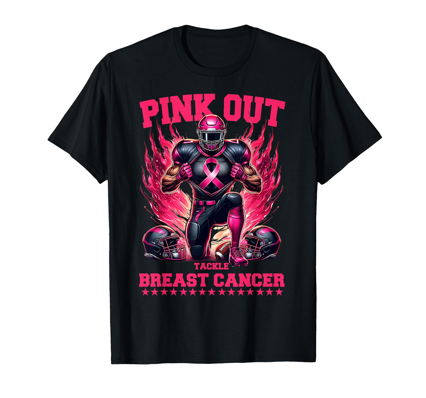 Pink Out Football Game Tackle Breast Cancer Awareness Month T-Shirt