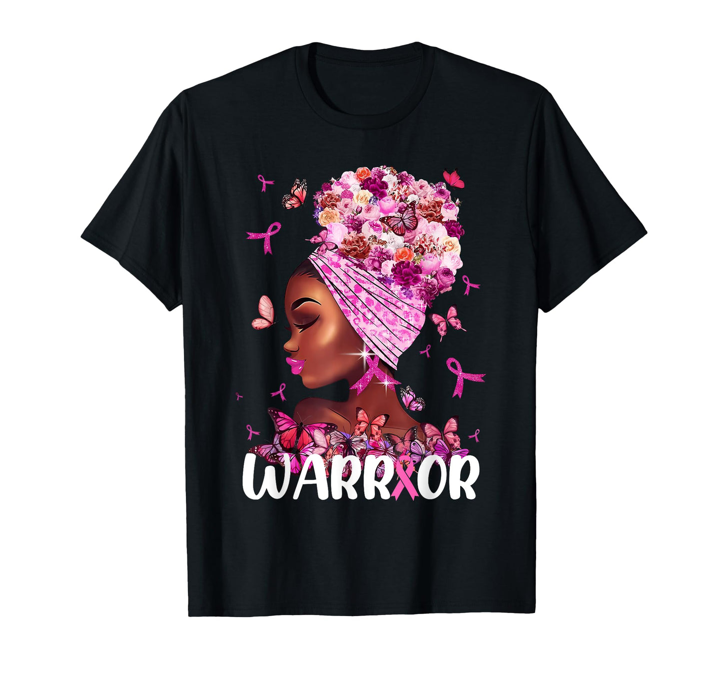 Breast Cancer Awareness Warrior Black Women Melanin Survivor T-Shirt