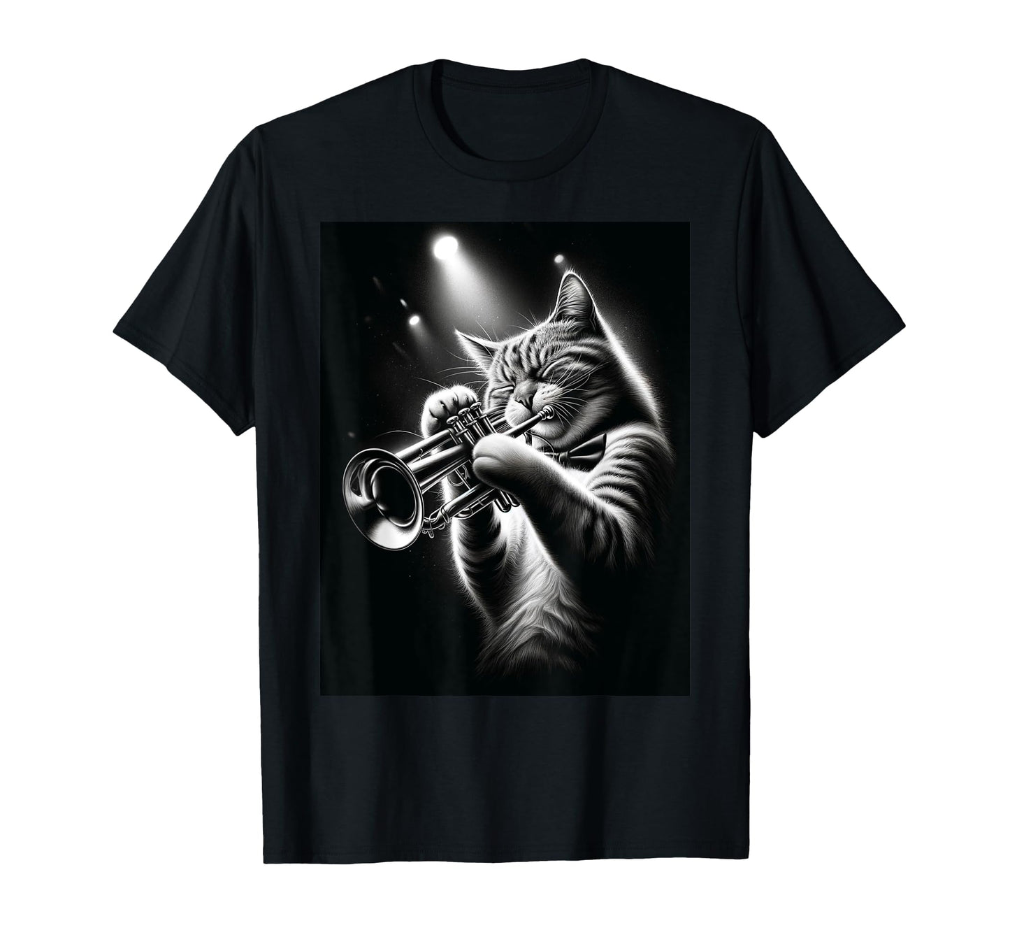 Musician Trumpet Player Funny Cat Playing Trumpet T-Shirt