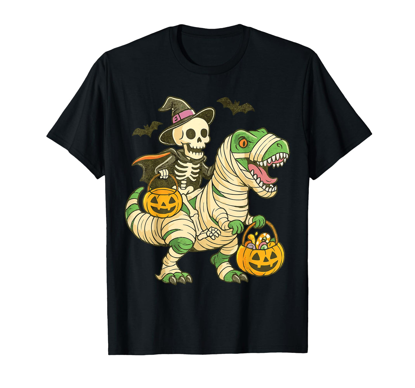 Skeleton Mummy T-Rex Funny Halloween Costume T-Shirt