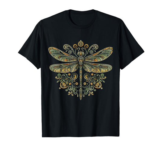 Dragonfly Mandala Geometry Tee - Artistic Nature Girls Women T-Shirt