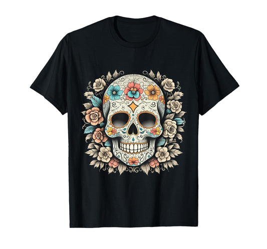 De Los Muertos Day of the Dead Sugar Skull Halloween Women T-Shirt