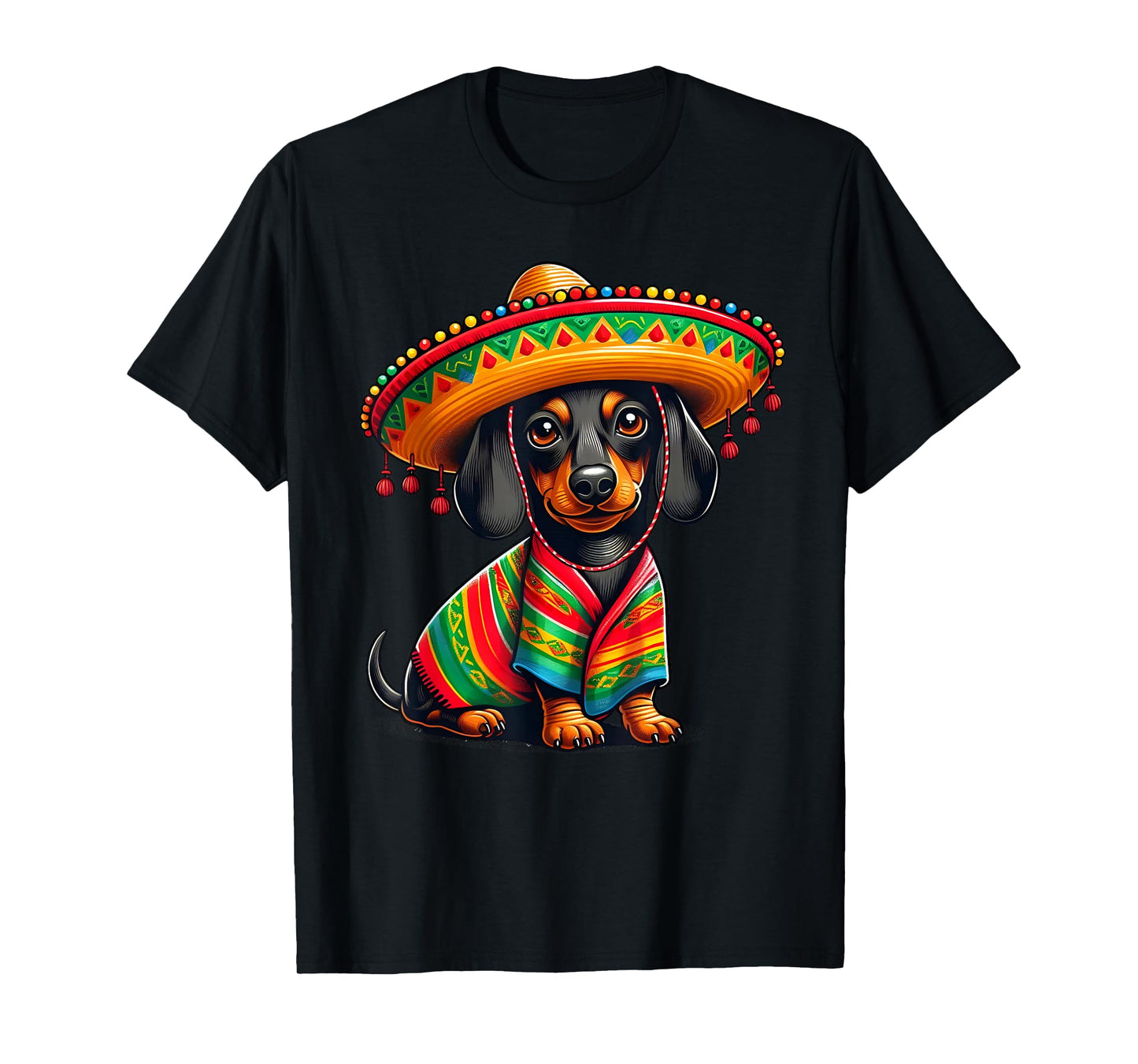 Funny Dachshund Cinco De Mayo Cute Mexican Dog Sombrero T-Shirt for Men Women Kids