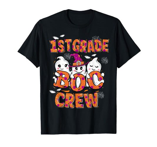 Retro 1st grade boo crew First Grade Kids Halloween Costume T-Shirt