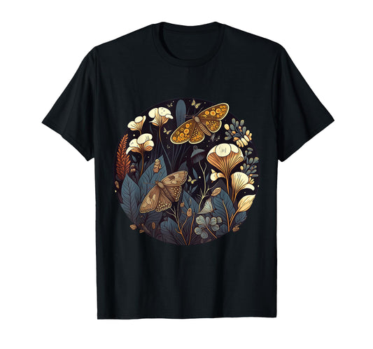 Cute Cottagecore Floral moth Aesthetic Girls Women Graphic T-Shirt