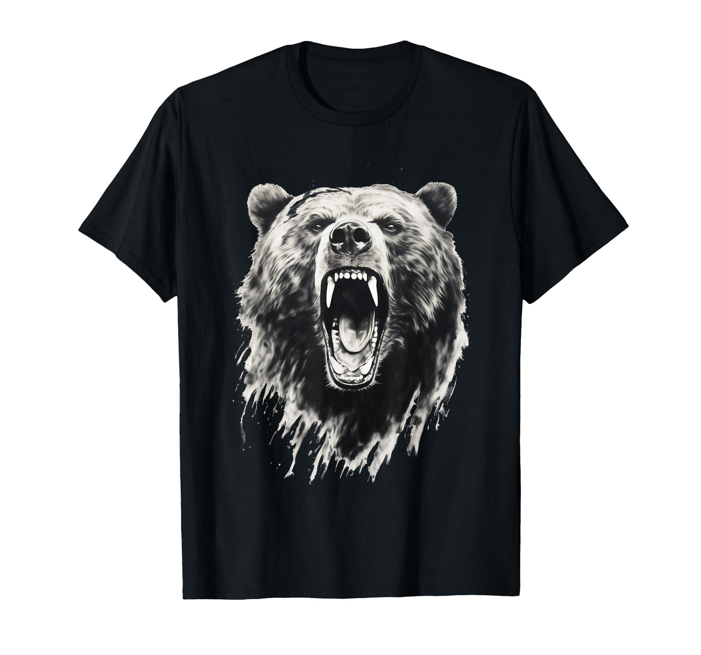 Bear Vintage Angry Grizzly Bear Hiking Camping Camper T-Shirt