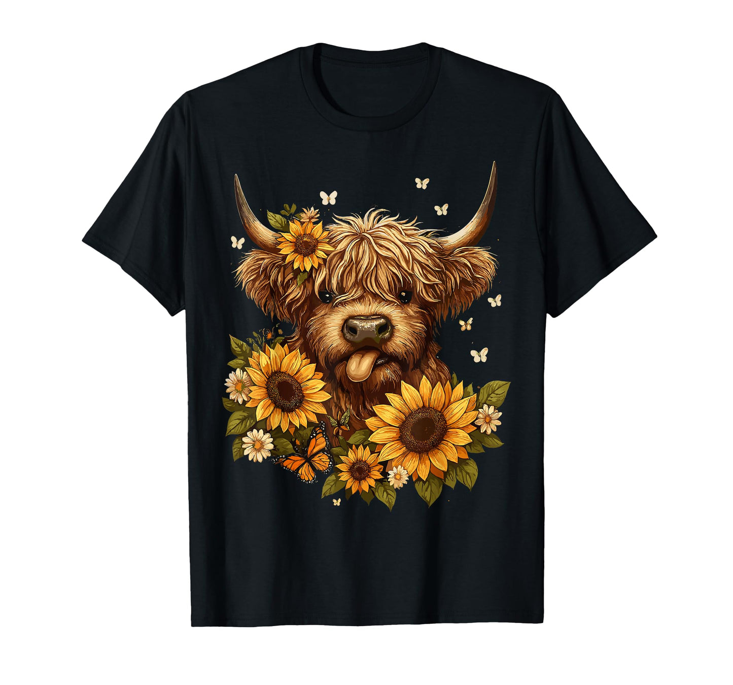 Highland Cow with Sunflower T-Shirt