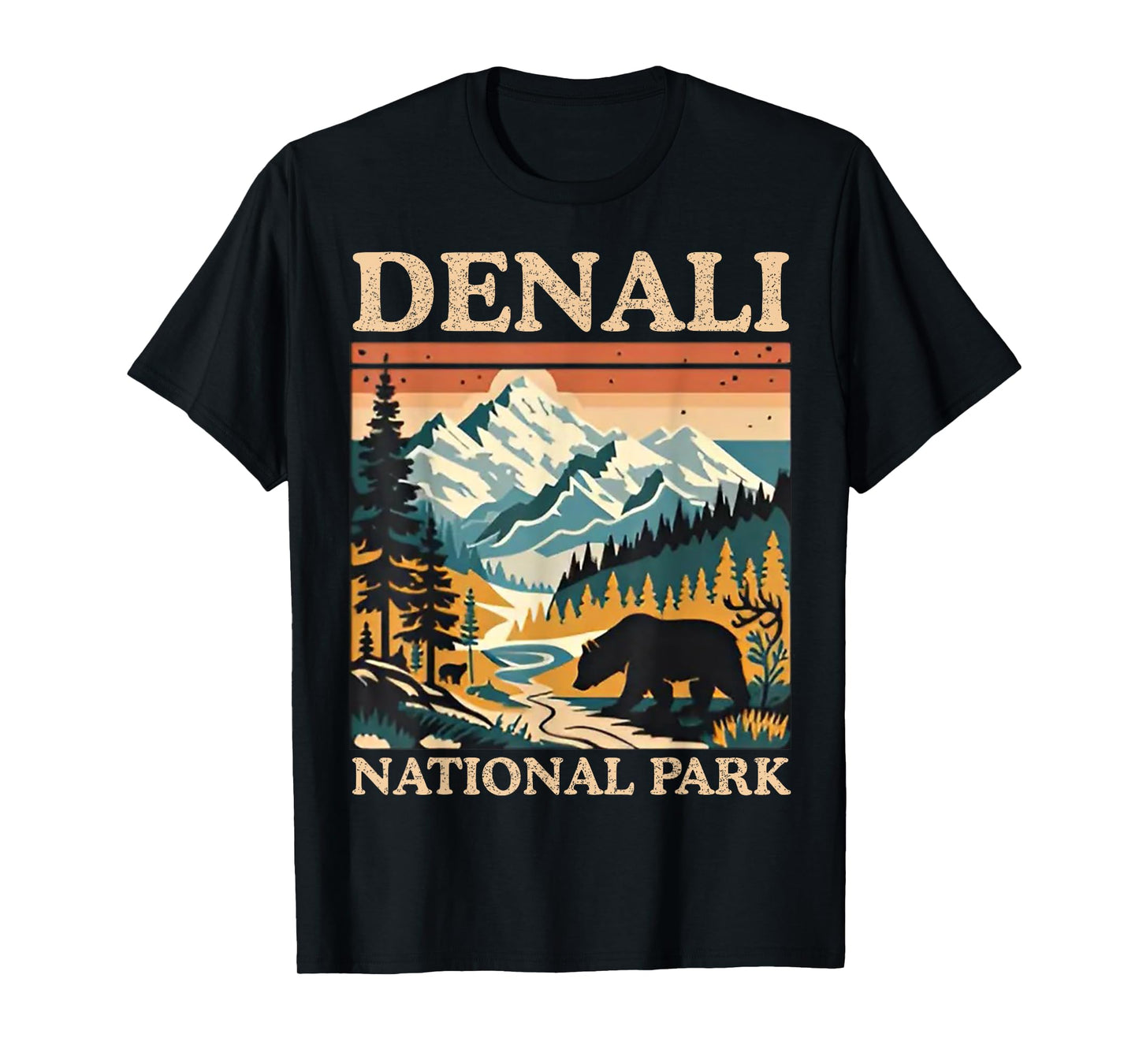 Vintage Mount Denali National Park Retro For Men Women T-Shirt