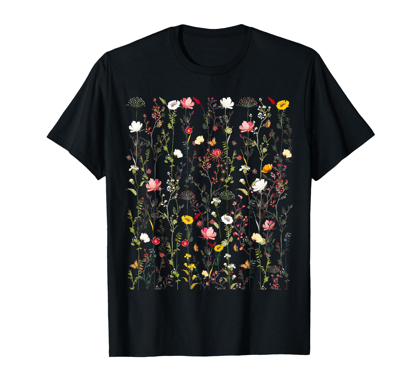 Vintage Inspired Flower Botanical Graphic T-Shirt