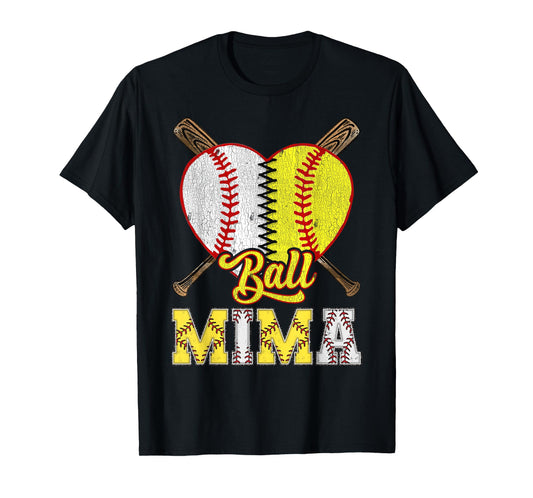 Mima Of Both Ball Mima Half Baseball Softball T-Shirt