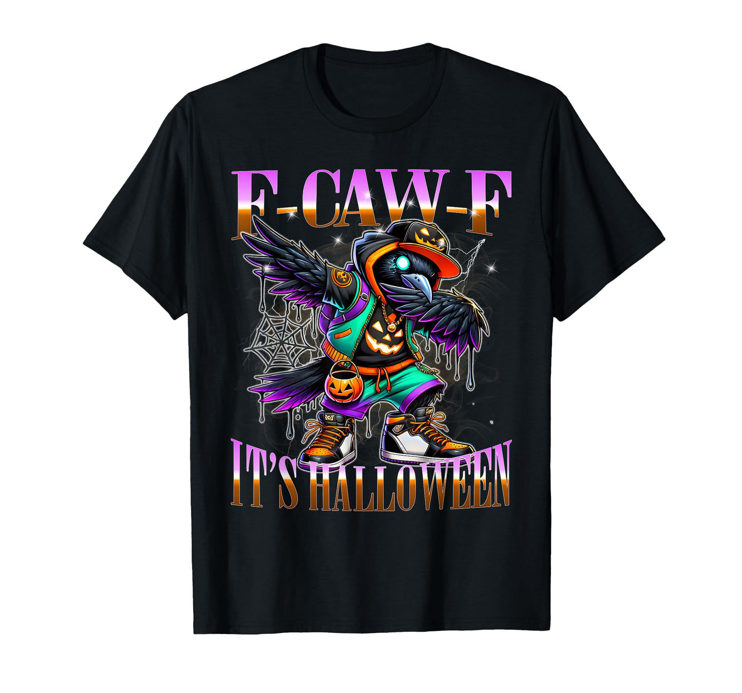 F-Caw-F Raven Halloween Graffiti Urban Spooky T-Shirt