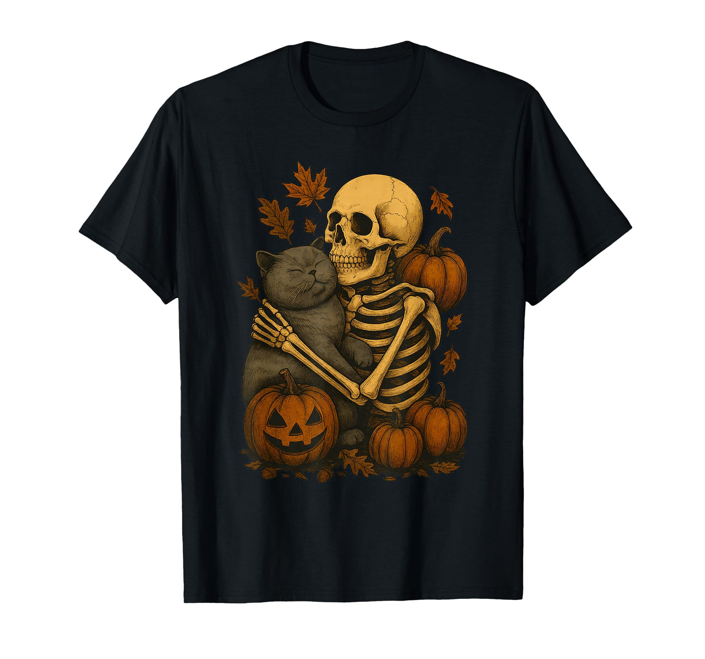 Skeleton Hugging British Shorthair T-Shirt