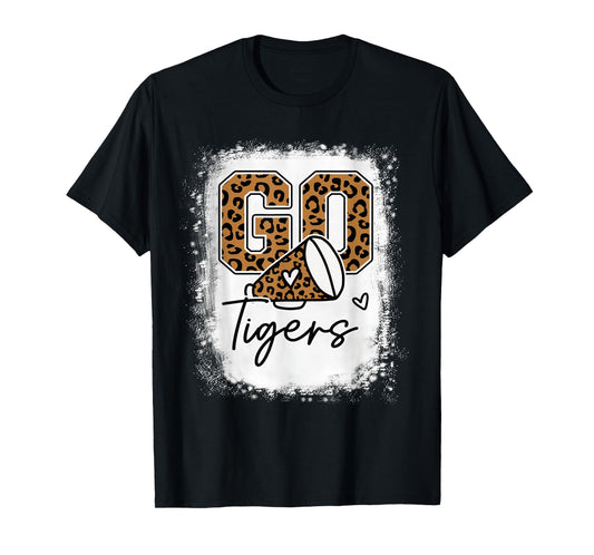 Go Cheer Tigers School Sports Fan Spirits Mascot Leopard T-Shirt