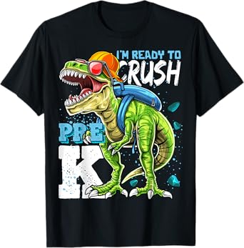 Ready To Crush Pre-K T Rex Dinosaur Back to School Boys Gift T-Shirt