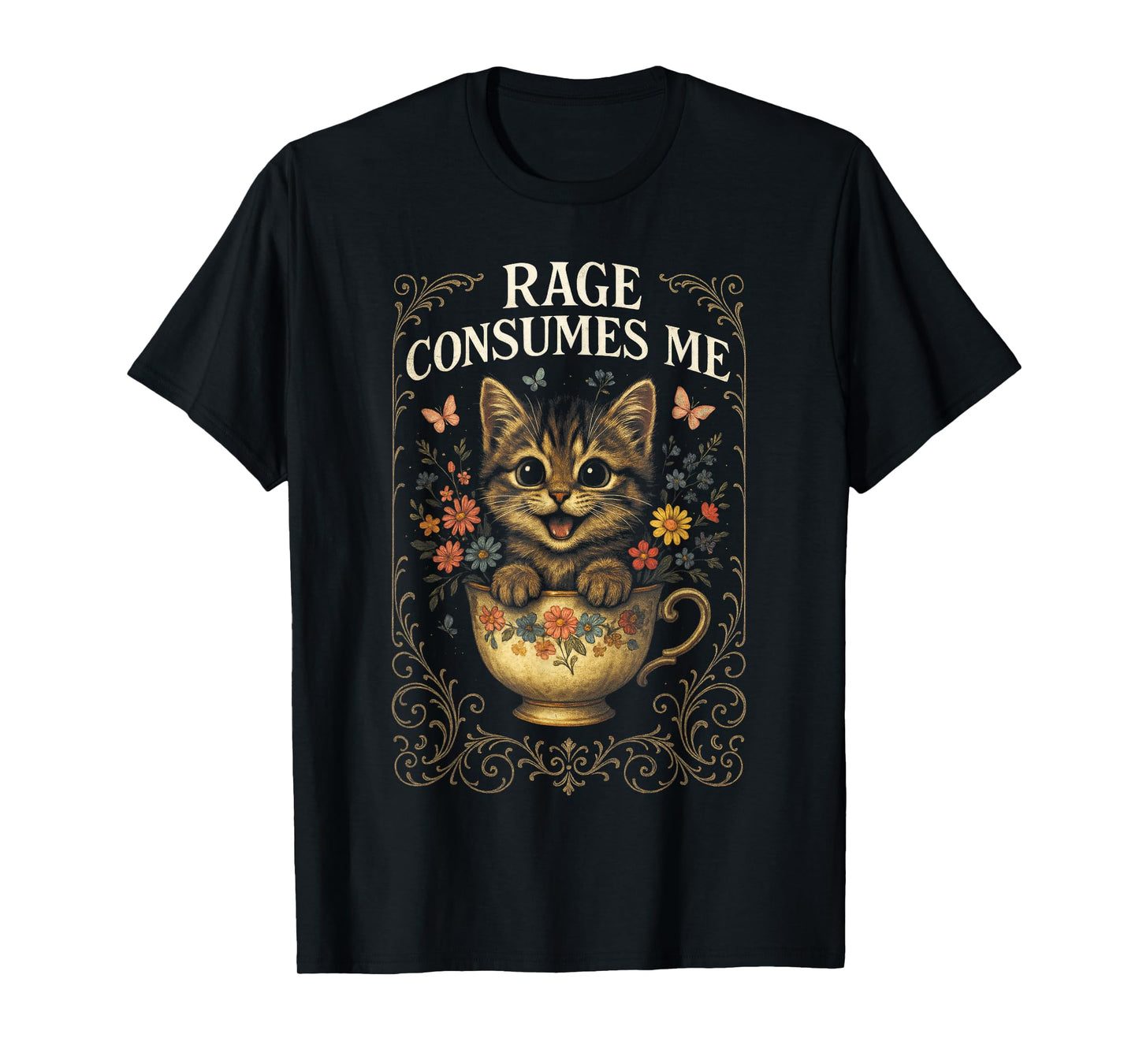 Rage Consumes Me - Funny Cat Vintage Humor T-Shirt