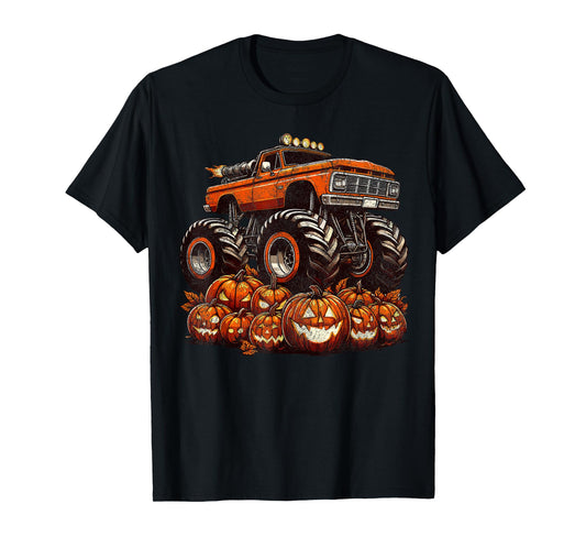 Halloween Monster Truck Boys Pumpkin Halloween T-Shirt