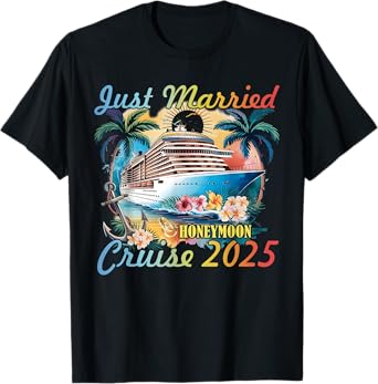 Honeymoon Cruise Journey Just Married For Couples 2025 T-Shirt