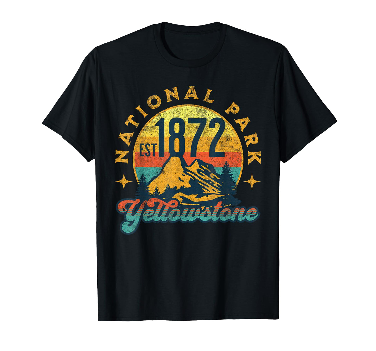 Yellowstone Park Nature Mountains Hiking Outdoors Vintage T-Shirt