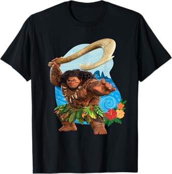 Disney Moana 2 Tropical Island Adventure Maui with Fish Hook T-Shirt