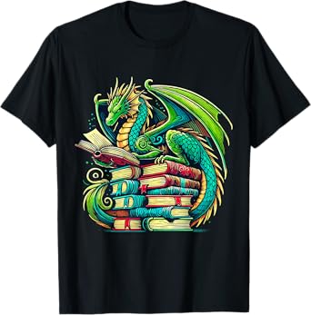 Book Dragon Reading lover T-Shirt