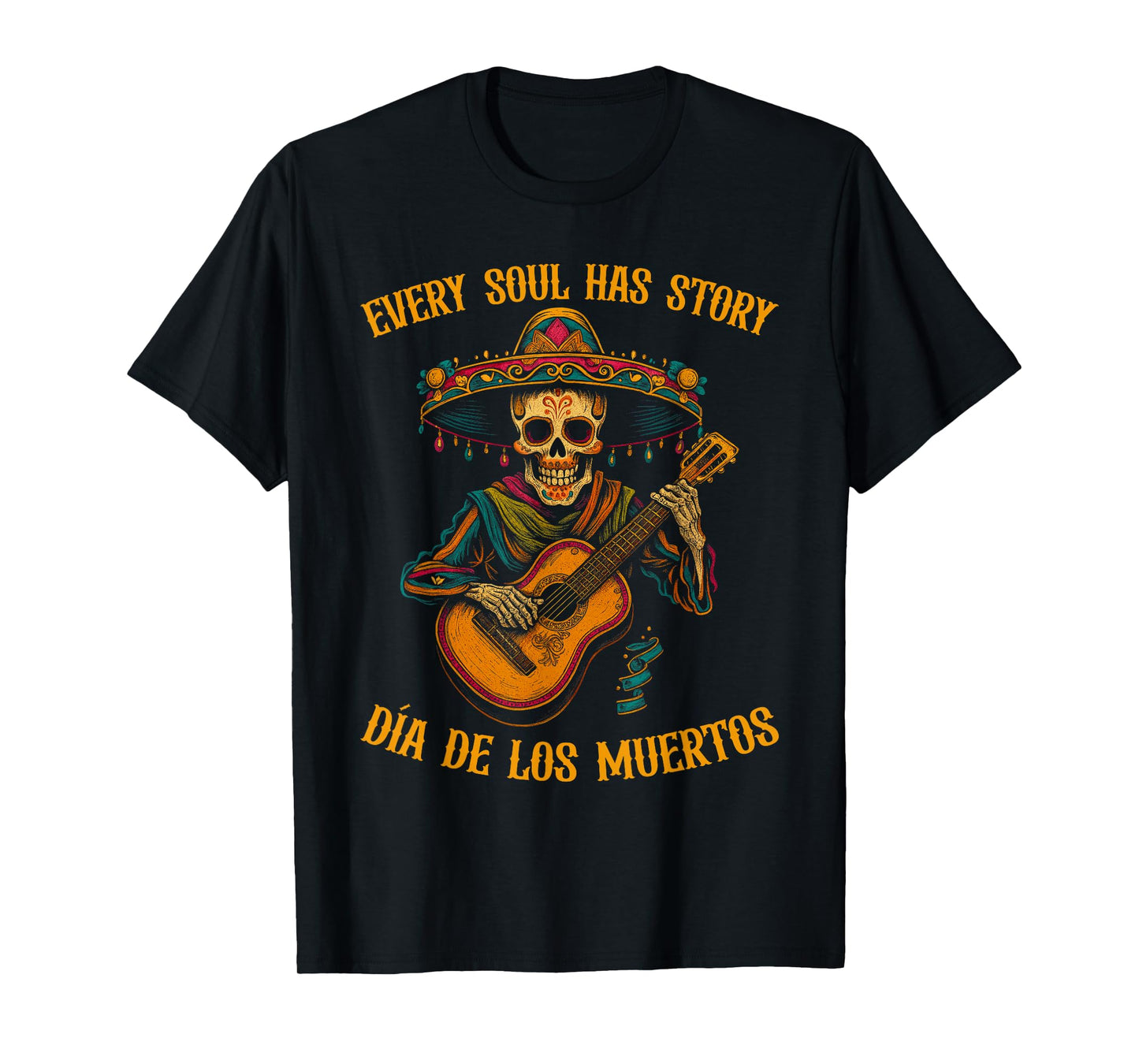Día De Los Muertos Skeleton Guitar Music Gift T-Shirt