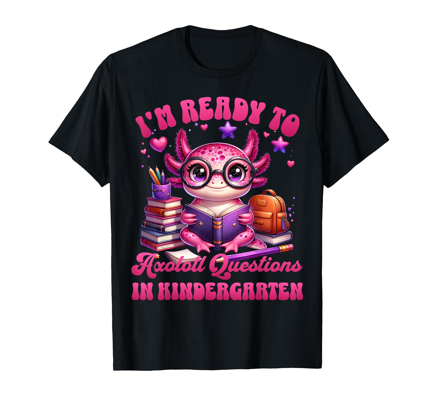 Cute 1st Day Of Kindergarten Axolotl Back to School Girls T-Shirt