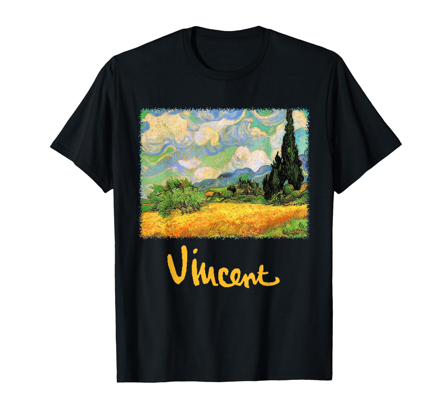 Wheat Field with Cypress Haute Galline by Vincent van Gogh T-Shirt