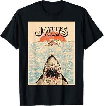 Jaws 50th Anniversary Poster Vintage Style Front & Back T-Shirt