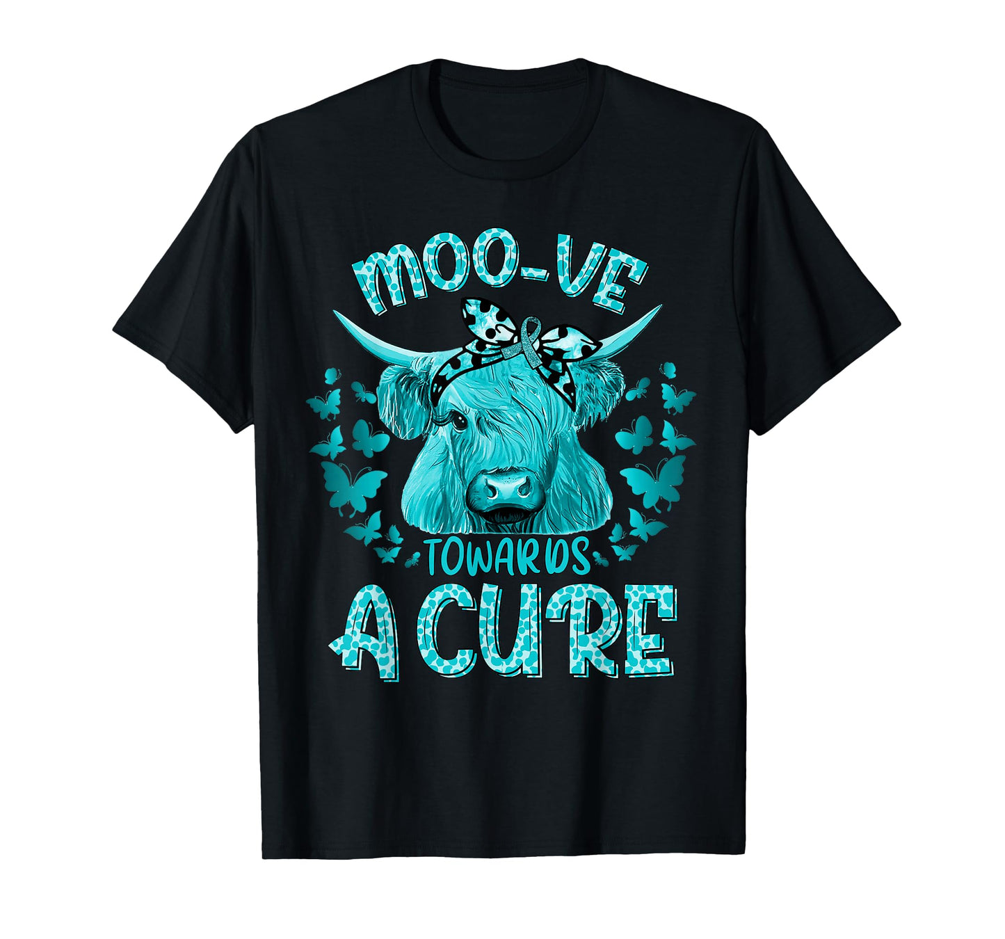 funny cow moo ovarian cancer towards a cure T-Shirt