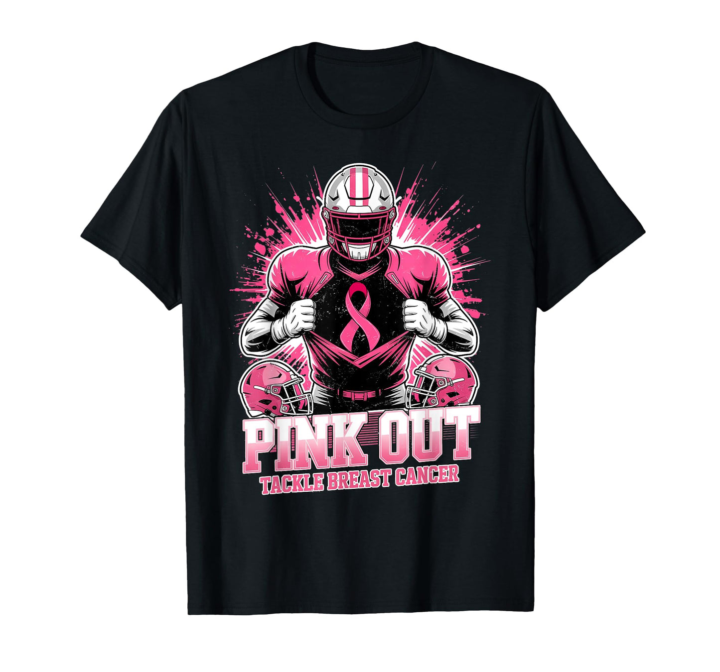 Pink Out Tackle Breast Cancer Awareness Football Men Women T-Shirt