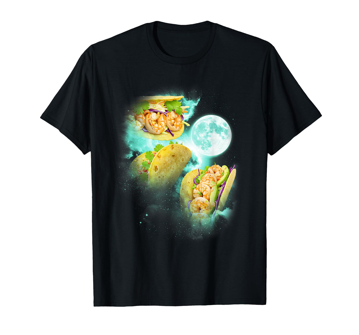 Three Taco Howling at The Moon tie dye Green T-Shirt