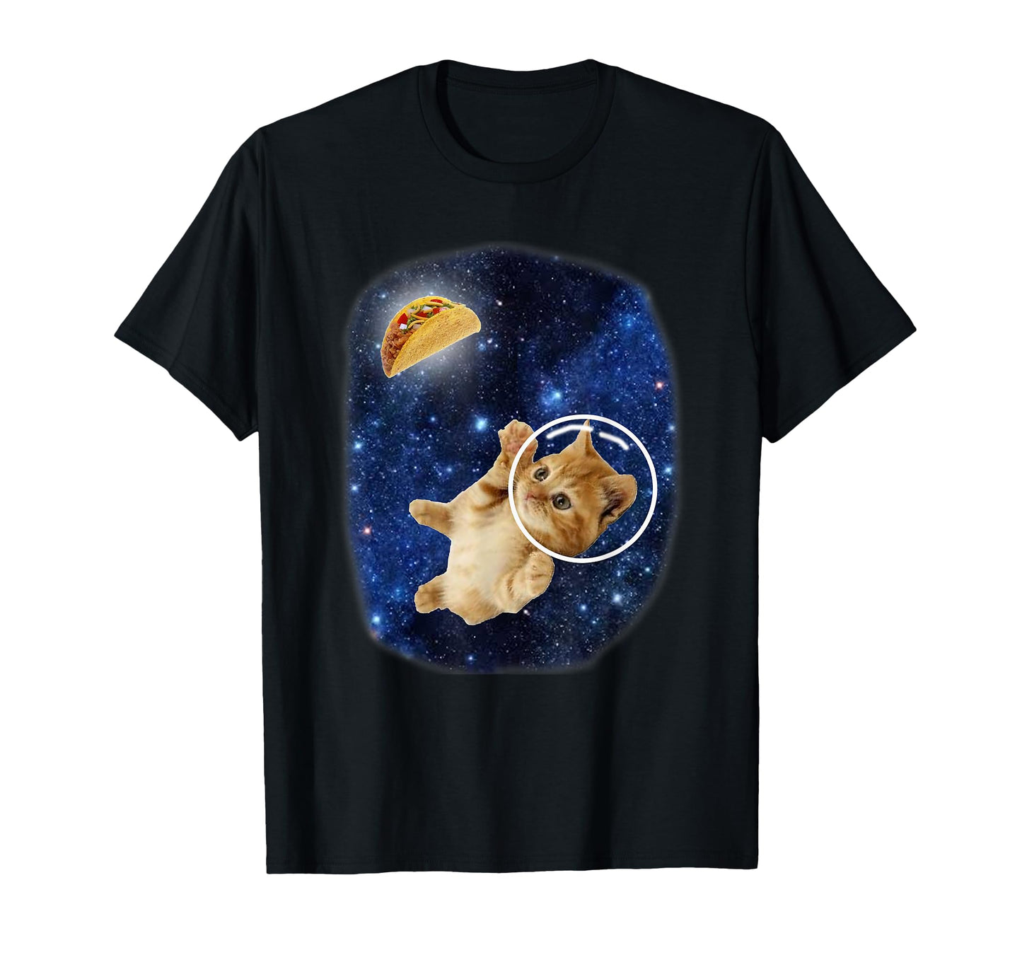 Astronaut Cat Crunchy Taco in Space Cute Galaxy Kitten T-Shirt for Men Women Kids
