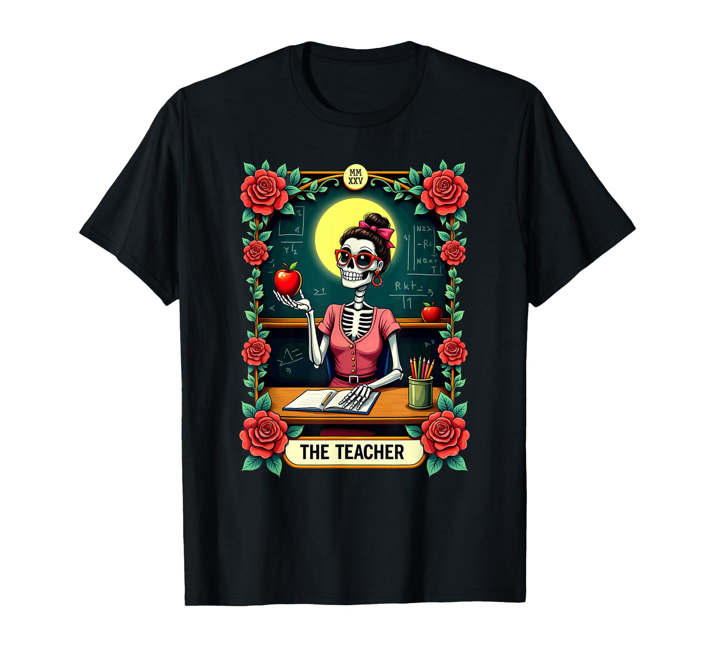 Gothic Tarot Card The Teacher Skeleton T-Shirt
