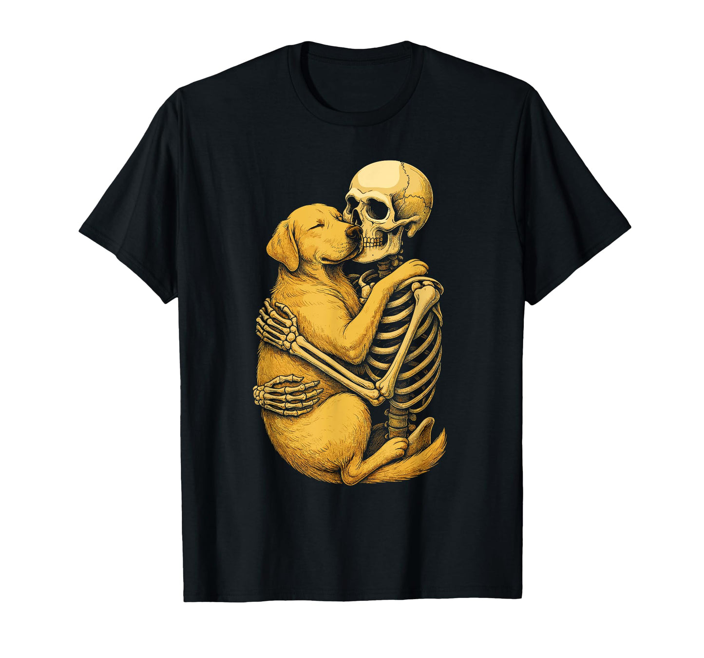 Skeleton Hugging Labrador Retriever T-Shirt