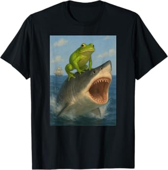 Funny Shark Frog Animal Lover Zoo Day Boys Girls Kids T-Shirt