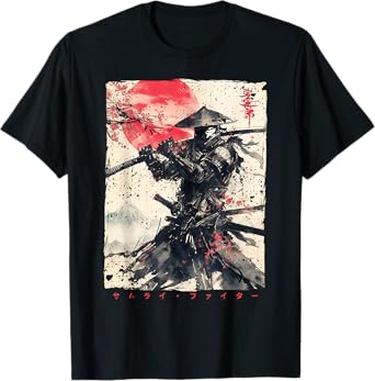 Japan Samurai Warrior Fighter Ukiyo Ink Artwork Samurai T-Shirt