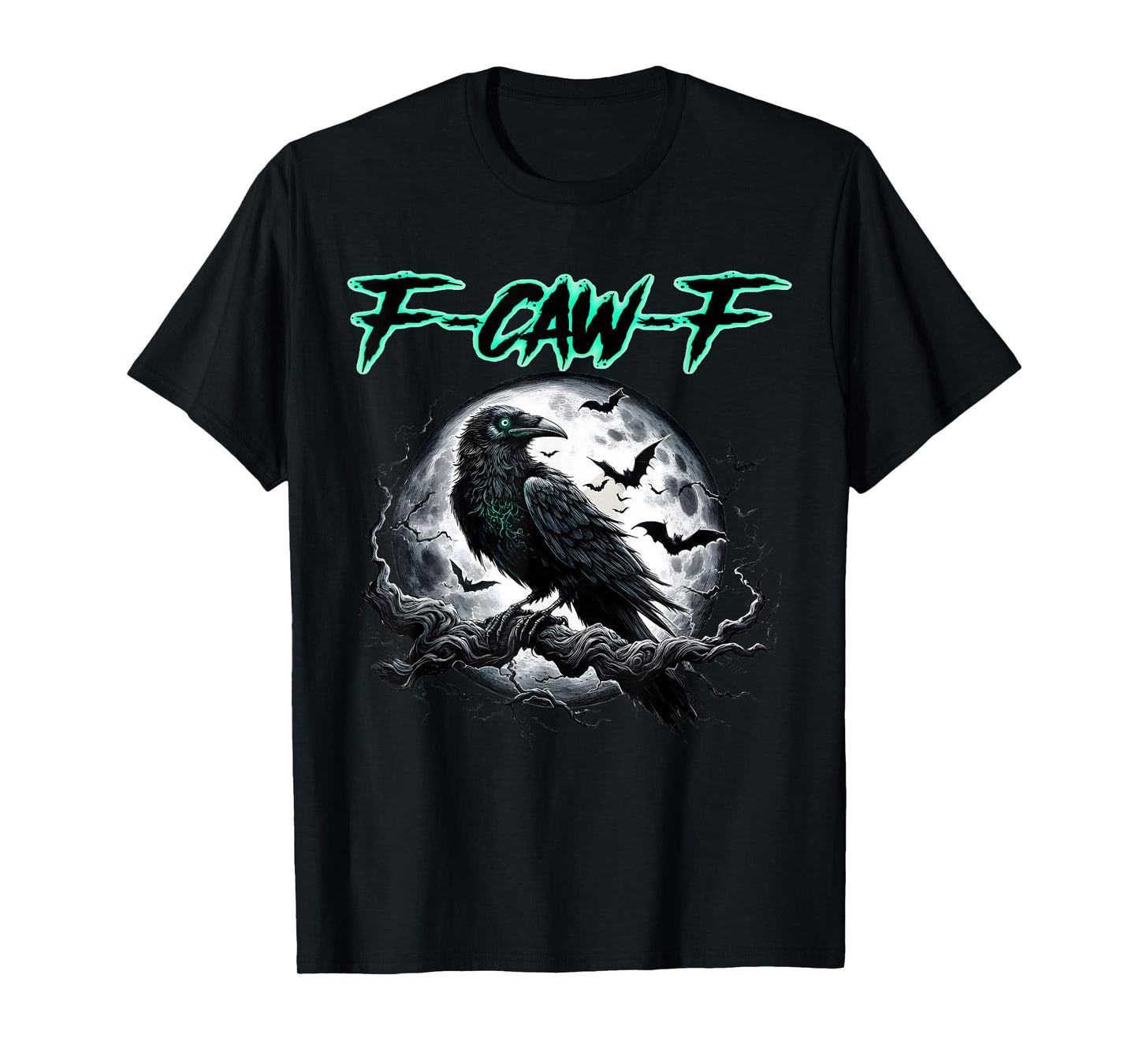 Black Crow, F-Caw-F Funny Black Bird Moon Gothic Adult Humor T-Shirt