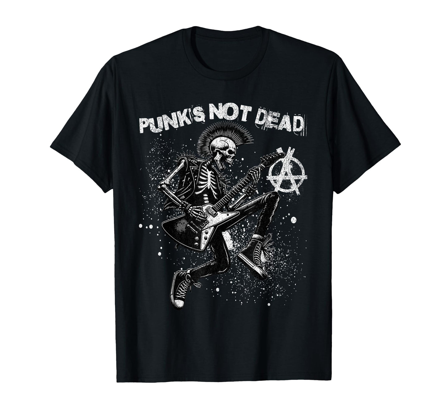Punk's not Dead Vintage Punk Skeleton Playing Guitar Music T-Shirt