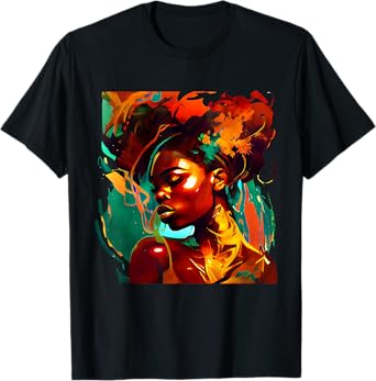 Beautuful Black Art African American Woman Painting T-Shirt