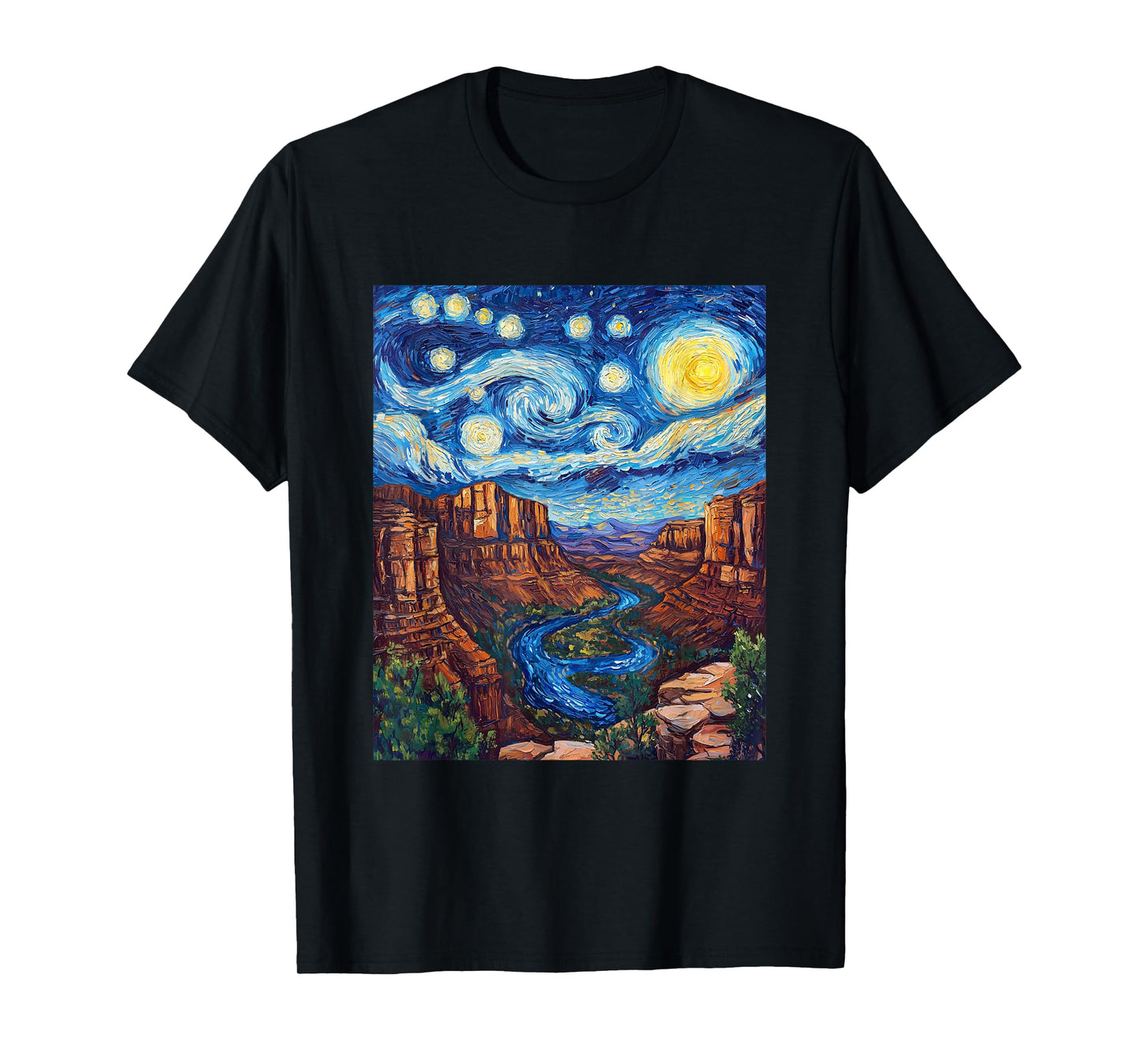 Grand Canyon - Van Gogh Style - Starry Night Design T-Shirt