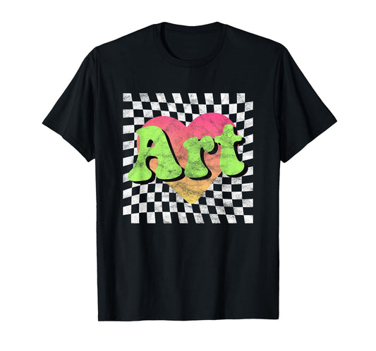 Art Teacher or Art Lover Heart Vintage Retro T-Shirt