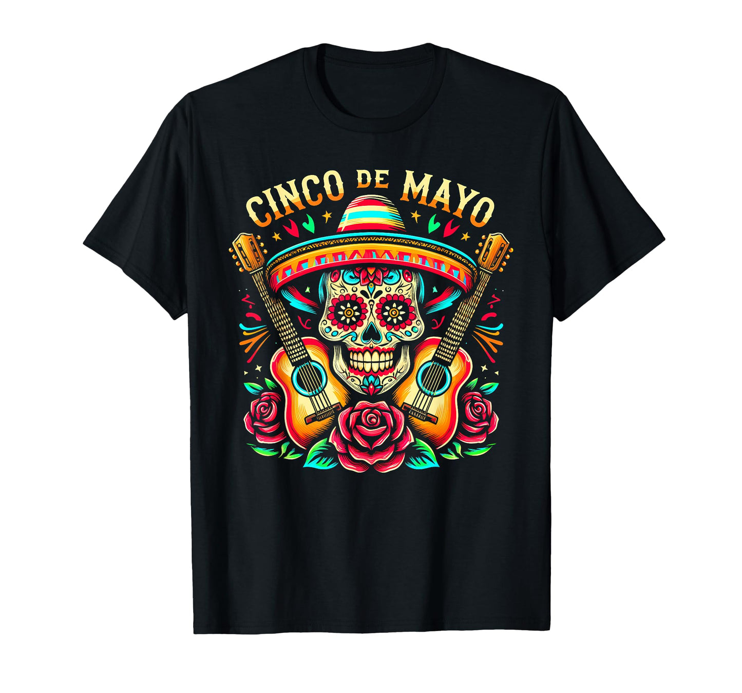 Mexican Skull Fiesta 5 De Mayo Cinco De Mayo Mem Women Kids T-Shirt