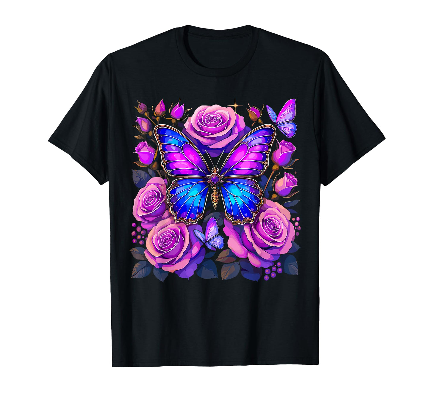 Butterfly With Rose Aesthetic Butterfly T-Shirt