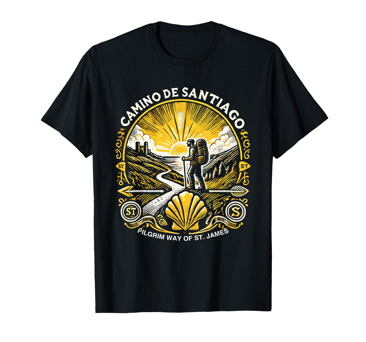 Buen Camino Pilgrimage Camino De Santiago Hiker T-Shirt