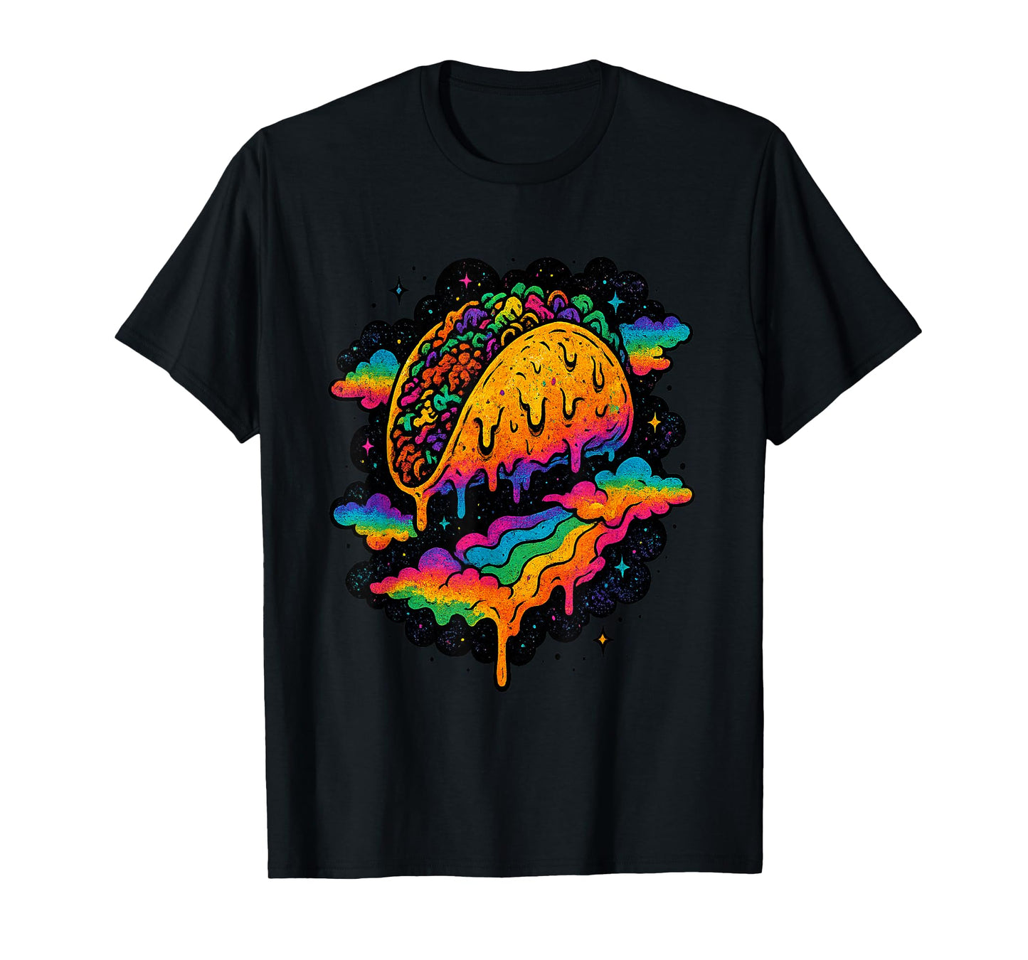 Psychedelic Rainbow Taco Cosmic Galaxy Dripping Colors T-Shirt